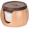 IKAPE Scatola di legno per caffè espresso e filtri di carta da 200 pezzi, filtri di carta per schermo per dischi da caffè per cestello portafiltri da 51/54/58 mm