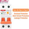 EARU 2P 30mA Tipo AC A B RCBO RCCB MCB Interruttore Differenziale con Protezione da Sovracorrente e Cortocircuito per Caricabatterie EV