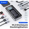 ORICO USB C Display Hub 10 Gbps con ventola di raffreddamento M.2 NVMe SATA SSD Custodia Docking station SD/TF HDMI RJ45 per giocatori