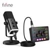 FIFINE Set audio da gioco Microfono/mixer/auricolare per lo streaming di podcasting, set di podcast per Youtube/OBS/Tiktok/X/VK - AM8/H9/SC3