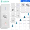 BSEED Interruttore a pulsante a muro 1/2Gang USB Tipo-C Modulo presa a muro Parte Internet TV Presa telefonica Telaio in plastica Parte funzione fai da te