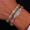 ESKEEM Gioielli di nicchia alla moda personalizzati Catena cubana hip-hop Bracciale con zirconi riempiti di fiori incrociati da 10 mm per uomini e donne