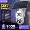 JOOAN Telecamera Solare WiFi 4K per Esterni, Doppia Lente, Rilevamento Umano, Visione Notturna, Batteria a Basso Consumo, Videocamera di Sorveglianza di Sicurezza