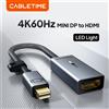 CABLETIME Adattatore Mini DisplayPort a HDMI Convertitore LED Mini DP a HDMI 4K 60HZ per MacBook Air 13 Surface Pro 4 Thunderbolt