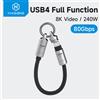 Hagibis Cavo USB4 corto Portachiavi portatile Cavo da C a C Cordino Cavo di tipo C 240 W 80 Gbps per Thunderbolt 4/5 iPhone 17 Pro SSD