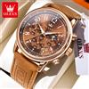 OLEVS 2912 Orologio da uomo Orologio al quarzo originale Impermeabile Cronografo multifunzionale luminoso Orologi con fasi lunari per uomo Reloj
