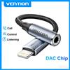 Vention Adattatore Audio Vention da Lightning a 3.5mm, Convertitore Splitter per Cuffie e Auricolari per iPhone 14 13 12 Pro Max Xr, Cavo Aux