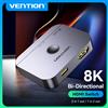 Vention Switcher HDMI 8K Bi-Direction 2.1 Switch HDMI Adattatore 1x2/2x1 Convertitore 2 in 1 uscita per PS4/5 Xiaomi TV Box Splitter HDMI