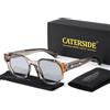 CATERSIDE Occhiali da sole quadrati punk retrò da uomo Montatura spessa vintage Occhiali da sole da donna di alta qualità Occhiali da viaggio per feste e vacanze