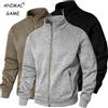 ANIMAL GAME Felpe da uomo con colletto alla coreana giacca cardigan con cerniera casual pullover da esterno a maniche lunghe in tinta unita streetwear leggero