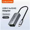CABLETIME Adattatore Ethernet USB C 2.5G 2500Mbps USB3.1 Scheda di rete LAN RJ45 per PC portatile MacBook Mac Adattatore Internet USB-A/C