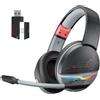 NUBWO Cuffie da gioco wireless NUBWO Dual G08 con microfono per PS5, PS4, PC, cellulari, Switch, cuffie wireless Bluetooth da 2,4 GHz
