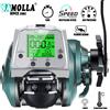 SAMOLLA Nuovo mulinello da pesca elettronico di grandi dimensioni Ricarica USB Ampio schermo di visualizzazione Temperatura/pressione dell'aria Mulinello da baitcasting per barche marine
