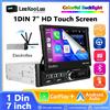 podofo Leekooluu 1Din autoradio Radio 7 "Auto Touch Screen retrattile 1 Din MP5 lettore multimediale per Auto Wireless CarPlay /Android Auto