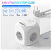 HITRENDS(电子) Spina UE Multipresa Cube con 4 prese CA 2 porte USB 2 Tipo C Cavo di prolunga da 2 M Adattatore presa multipla con interruttore per la casa