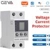 GEYA Tuya Wifi Interruttore di Misurazione KWh con Controllo Corrente/Tensione, Dispositivo di Protezione Compatibile con Alexa Smart Home 40A 63A 220V, Protettore LCD