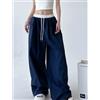 SUYISODA Pantaloni a gamba larga da donna High Street con coulisse Y2K Pantaloni cargo da donna gotici Hip Hop Pantaloni femminili abbinati Hotsweet Estate Nuovo