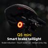 ROCKBROS Luce di rilevamento del freno automatico intelligente per bicicletta IPx6 Luce posteriore per bici Tipo-C Fanale posteriore di ricarica Q5 Mini