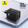 Baseus Caricatore rapido GaN da 100 W per iPhone 17 16 Xiaomi Samsung Tablet portatile Caricatore USB C Caricatore QC PD Caricatore per telefono USB