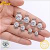 TUHE Orecchini classici unisex TUHE con moissanite rotonda in argento 925 per donna, colore D, moissanite VVS1, orecchini rotondi, gioielli raffinati