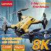 Lenovo Drone Lenovo M5 8K Professionale con Tripla Fotocamera HD, Motore Brushless, Posizionamento a Flusso Ottico, Quadricottero Pieghevole RC, Nuovo