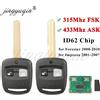 Jingyuqin 433 Mhz ASK/315 MHz FSK 4D62 Chip Per Subaru Forester 2000-2010 Impreza 2001-2007 2 Bottoni Chiave A Distanza Dell'automobile Fob di Controllo