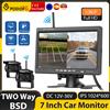 Podofo Monitor IPS HD da 7 "con 2 telecamere per visione notturna 1080P telecamera impermeabile per retromarcia di parcheggio di Backup Wireless per camion di autobus