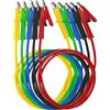 AOKIN 5PCS Morsetti a coccodrillo Puntali Cavo a coccodrillo a doppia estremità con clip isolanti Test cavo in rame flessibile