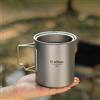 Tiartisan Titanium 750ml Tazza da caffè pieghevole Tazza da tè con coperchio Escursione da campeggio all'aperto Pentola bollente sospesa portatile ultraleggera