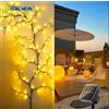 OSIDEN 96 LED Solare Salice Vite Luce Esterna Impermeabile Stringa Fata Luce 8 Modalità di Illuminazione Per Parete Balcone Giardino Decorazioni FAI DA TE