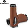ROCKBROS Manopole per bici ROCKBROS Manopole per manubrio per bicicletta in silicone liquido morbido antiurto Manopole per ciclismo su strada MTB in pelle PU con chiusura bilaterale