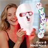 foreverlily Maschera facciale a LED a 7 colori Viso e collo Photon Ringiovanimento della pelle Sbiancamento Stringere Collo ricaricabile Cura del viso Trattamento di bellezza