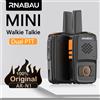 Rnabau MT-N1 Mini Walkie Talkie - 16 Canali UHF 400-470MHz, Ricarica USB, Radio Bidirezionale Compatibile con Baofeng