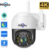 Hiseeu Telecamera PTZ WiFi Hiseeu 4K 8MP con Zoom Digitale 5x, Rilevamento Umano AI, Audio Bidirezionale, ONVIF, Telecamera IP Wireless per Sicurezza e Protezione
