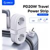 ORICO 20W Spina UE Multipresa Elettrica con Prese 2AC 2USB 1 Porta Tipo-C Cavo di Prolunga da 1.53M Presa Intelligente per Casa/Viaggi