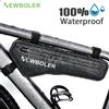 NEWBOLER Borse da bicicletta Borsa da telaio anteriore per tubo superiore da ciclismo Borsa da bici impermeabile per triangolo da strada MTB Borse per accessori bici resistenti alle dirette