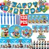 Paw Patrol Dogs Articoli per feste per bambini Cane Skye Palloncini Tazza Piatto Tovaglia Giocattoli Adesivo Baby Shower Decorazioni di buon compleanno