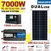 soecopo Kit sistema solare da 7000 W Sistema inverter off-grid da 12 V a 110 V/220 V Controller 100 A Pannello da 200 W per backup domestico/campeggio CE FCC