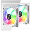 TEUCER Coolcirc Grande interfaccia di alimentazione del telaio a 4 pin Ventola per case del PC da 12 cm Ventole multiple possono collegare la serie Ventilatore di raffreddamento a LED da 1100 giri/min