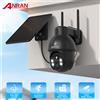ANRAN Telecamera a batteria solare Telecamera di sicurezza WIFI esterna da 5 MP Protezione domestica PIR Rilevamento umano Visione notturna a colori Audio bidirezionale