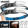 VASTFIRE 1-5 pz COB LED Lampada frontale a induzione Lampada frontale Batteria incorporata Torcia frontale ricaricabile Faro con sensore da pesca all'aperto
