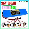 Aleaivy Per scooter elettrici, biciclette e scooter, equipaggiati con BMS, caricabatterie bilanciato da 42 V Batteria al litio 10S3P 36 V 100 Ah