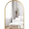 AuAg Specchio da bagno con cornice in metallo per parete, specchio da bagno per fattoria, grande specchio rettangolare/arca, antiruggine, vetro temperato