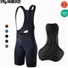 YKYWBIKE Pantaloncini da Ciclismo YKYW da Uomo Blu con Bretelle, Imbottitura Elastic Interface, per Estate, Outdoor, Bici, 7 Ore di Guida