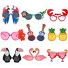 ZQNYCY 2-9 pezzi kit di occhiali hawaiani Luau decorazione di compleanno estivo bomboniere tropicali occhiali da sole divertenti oggetti di scena forniture per matrimoni sulla spiaggia