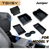 TEKSY 1/2/3/4/6/7/8 pz per Tesla Nuovo Modello Y 2025 2026 Juniper ABS con tappetino antiscivolo in silicone per console e vano portaoggetti bracciolo