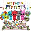 Potdemiel Incredibox Sprunki Decorazioni di compleanno Palloncino Sfondo Tovaglia Adesivi Piatto tazza per Baby Shower Bambini Evento Forniture per feste