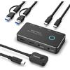 RSHTECH Switch USB C RSHTECH KVM con controller 2 computer Condividi 4 Selettore switcher USB USB 3.2 Gen 2 da 10 Gbps per tastiera portatile PC
