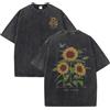 teekossc Lift Is Good Beautiful T-shirt lavate con stampa girasole T-shirt da donna in morbido cotone T-shirt casual estiva a maniche corte creativa da strada
