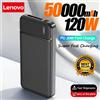 Lenovo 50000mAh PowerBank 120W Portable Super Fast Charger External Battery PowerBank High Capacity Supply For iPhone Samsung